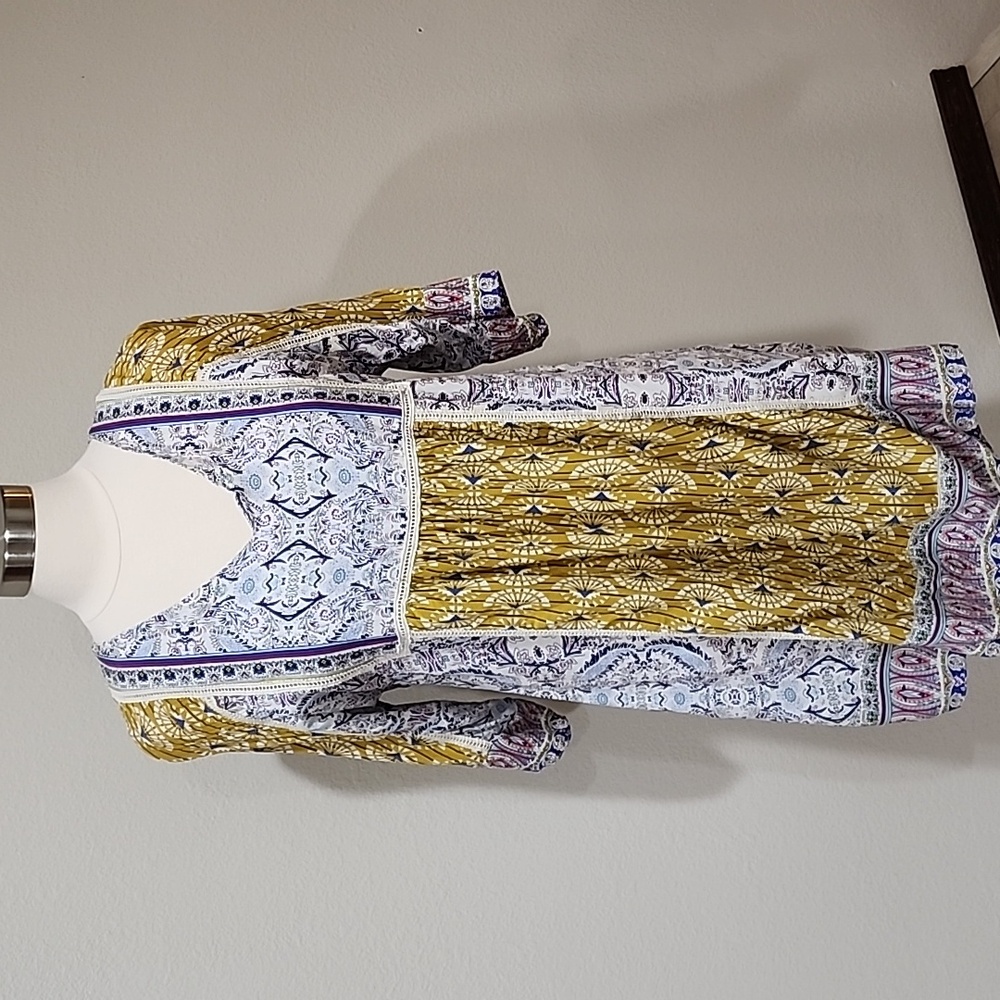 Sundance Terraza Dress Tunic Mixed Print Floral Geometric Boho size Small - Picture 2 of 11